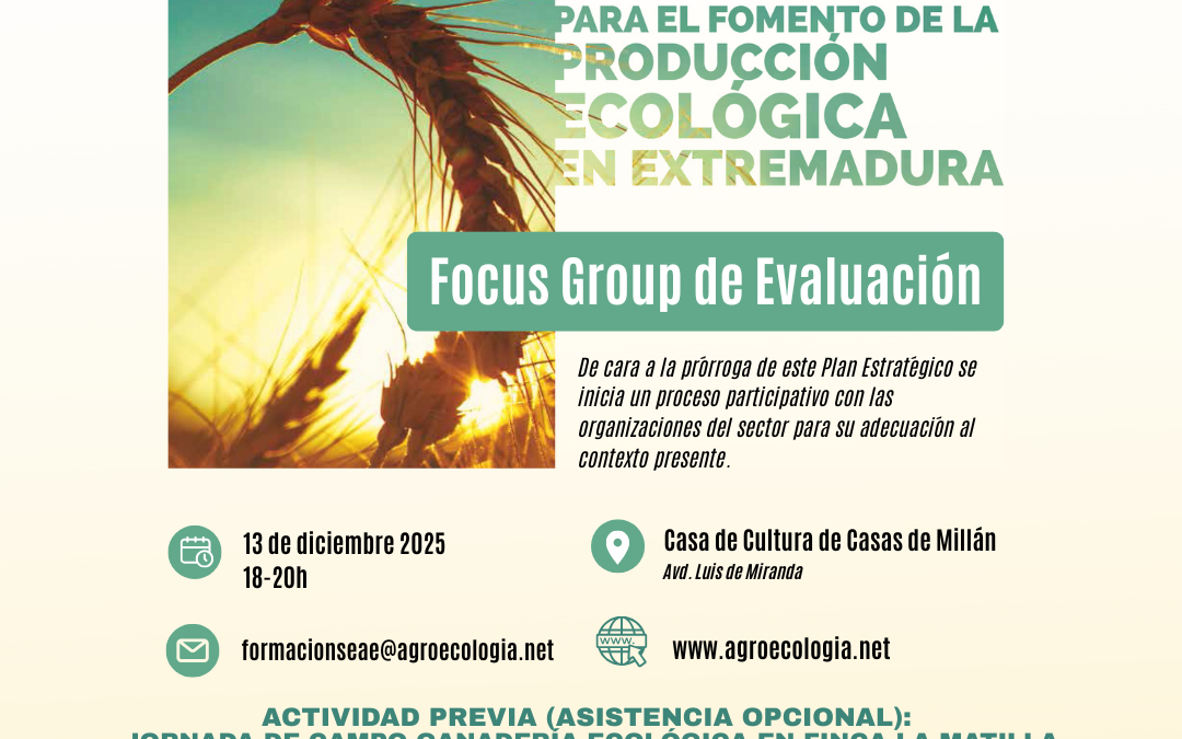 Focus Group de evaluación del Plan Estratégico de Producción Ecológica de Extremadura